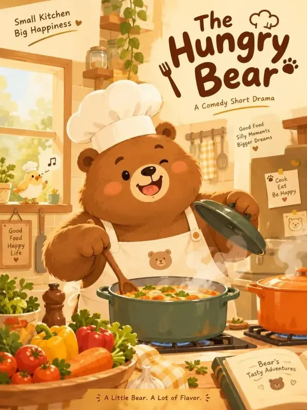 会做饭的小熊 短剧封面海报
